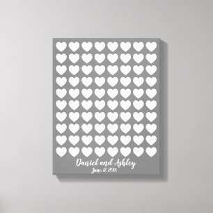 Toile Heart Fingerprint Mariage Livre d'invité