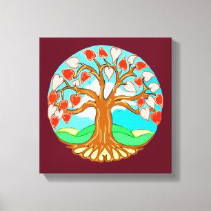 Toile Heart Tree of Life Mandala