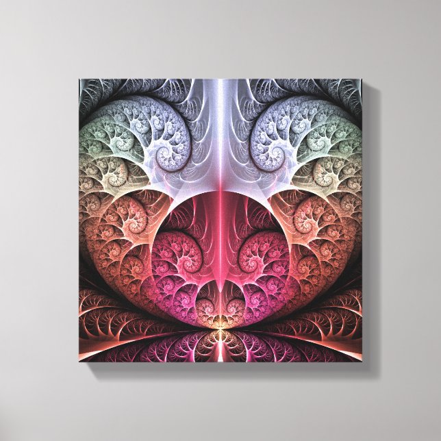 Toile Heartbeat, Abstrait surreal Imaginaire Fractal Art (Recto)