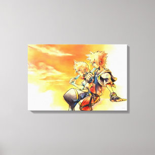 Toile Hearts II  Roxas et sora mangeant des glaces