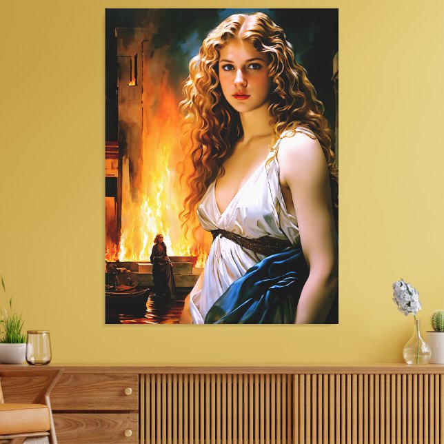 Toile "Helen, La beauté d’un spartiate, Le feu de Troy" (Insitu(Salon))