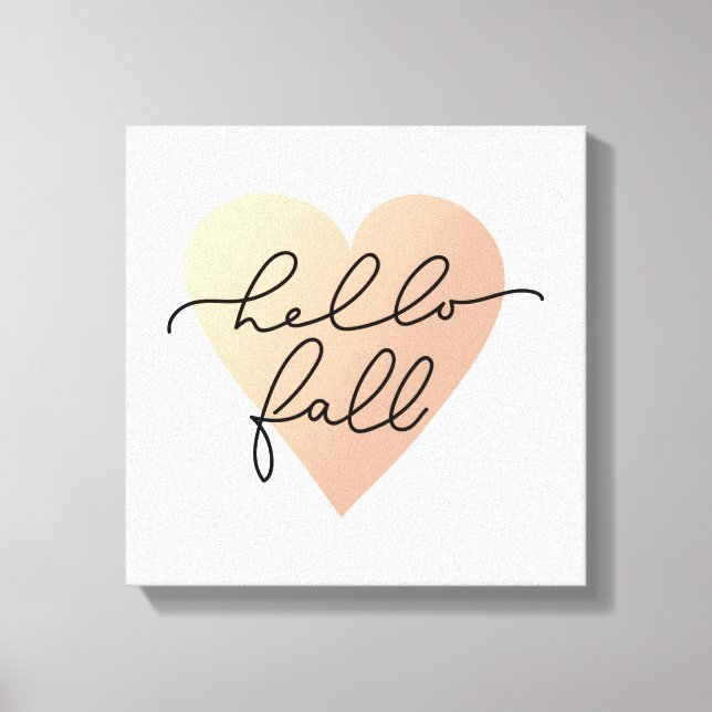Toile Hello Fall Love Heart (Recto)