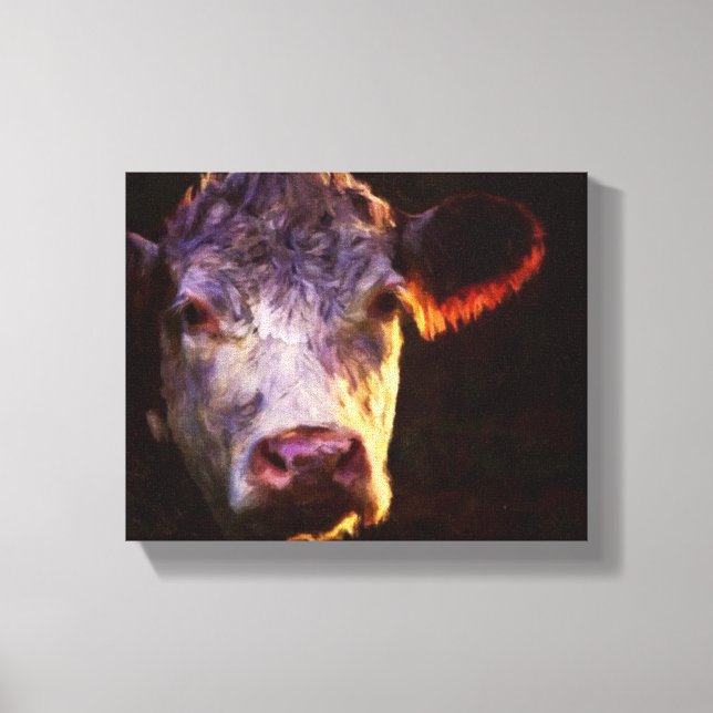 Toile Hereford Cow Canvas Art (Recto)