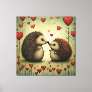 Toile Hérisson Amour 1