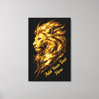 Toile Héritage Lion d'Or | Lion d'Or Luxueux Personnalis