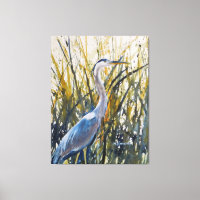 Heron Dans Les Herbes L'Art Naturel Sauvage