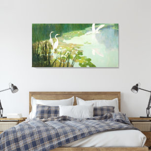Toile Hérons en été par Newell Convers Wyeth