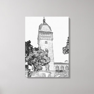 Toile Heublein Tower - Connecticut Sketch Art
