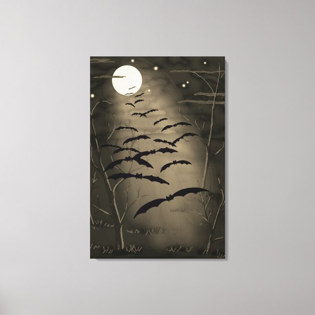 Toile Heure de prescription Pleine lune chauves-souris H (Recto)