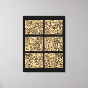 Toile Hexaptyque de sorcières après Guazzo 30x40