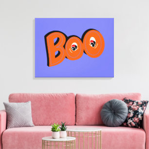 Toile Hey Boo Je T'Ai Craigné Typographie Dessin Art