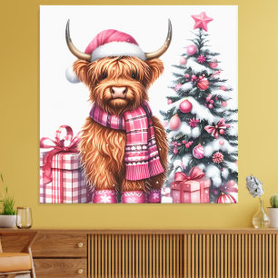 Toile Highland en rose
