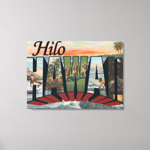 Toile Hilo, lettre ScenesHilo, HI de HawaiiLarge