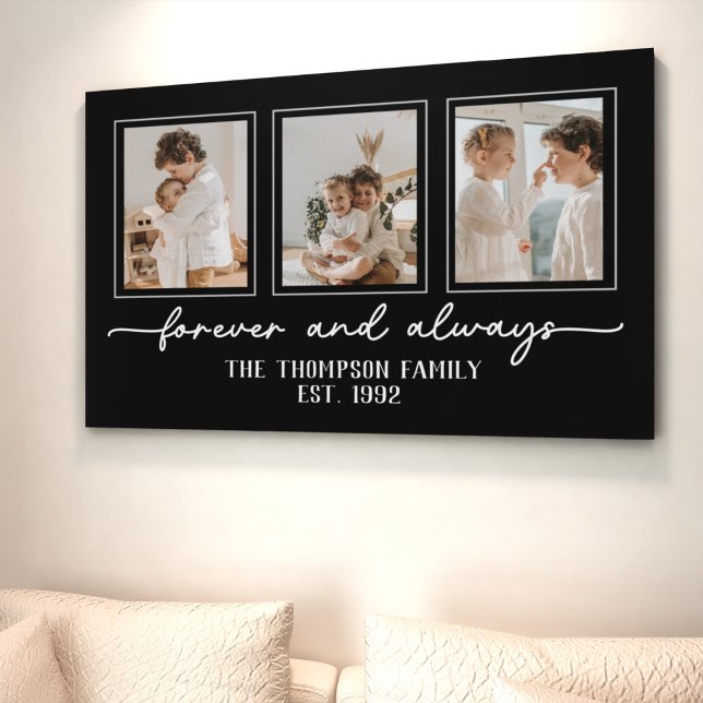 Toile Histoires de famille Customisé noir Collage photo (Créateur téléchargé)