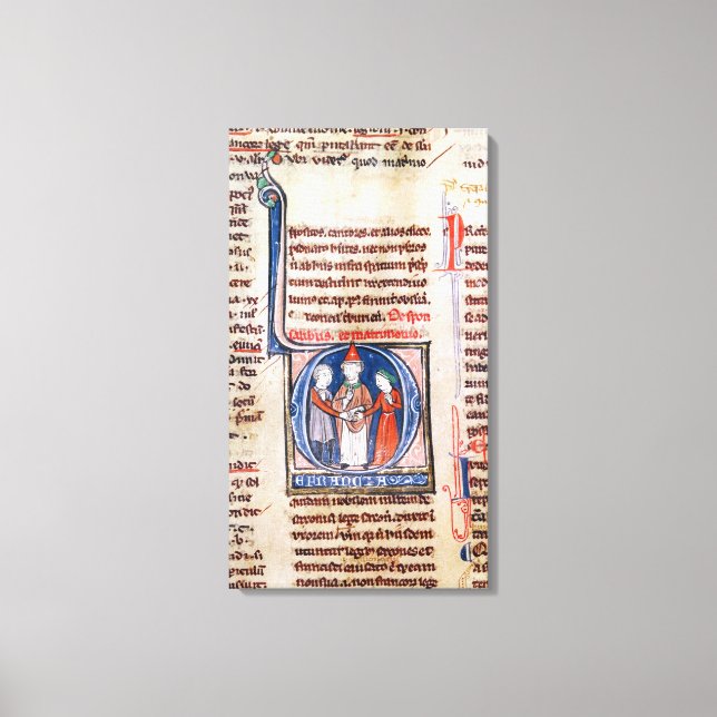 Toile Historié initial 'D' représentant un mariage (Recto)