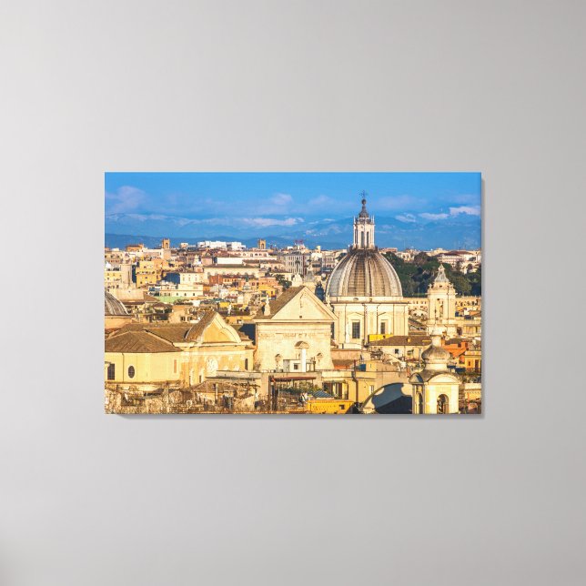 Toile Historique Rome ville skyline dômes et flèches Ita (Recto)
