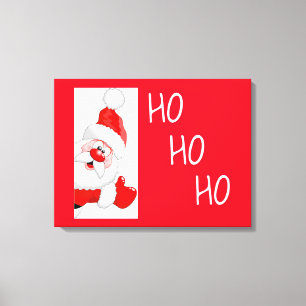 Toile Ho Ho Ho Waving Père Noël/Wrapped Canvas