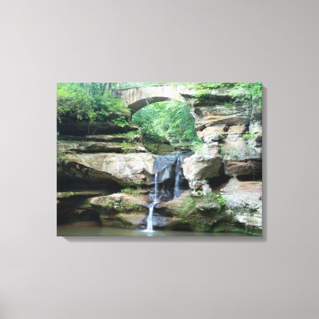 Toile Hocking Hills Cascade Vieux homme's Cave Upper Fal (Recto)