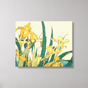 Toile Hokusai grasshopper et iris Japon