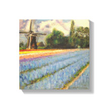 Holland Fleurs Paysage Peinture Triptyque 2 de 3