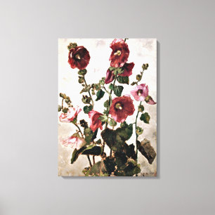 Toile Hollyhocks - Peinture Max Weyl