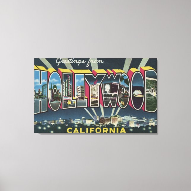 Toile Hollywood, CalifornieGrandes lettres Scènes 2 (Recto)