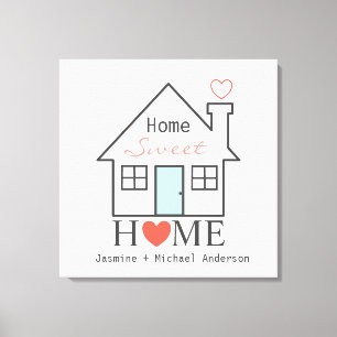 Toile Home Sweet Home personnalisée