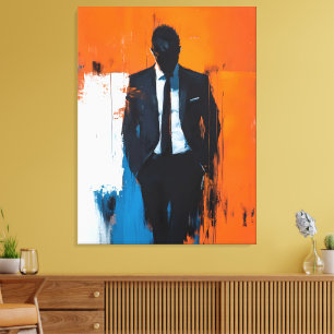 Toile Homme Abstrait en costume