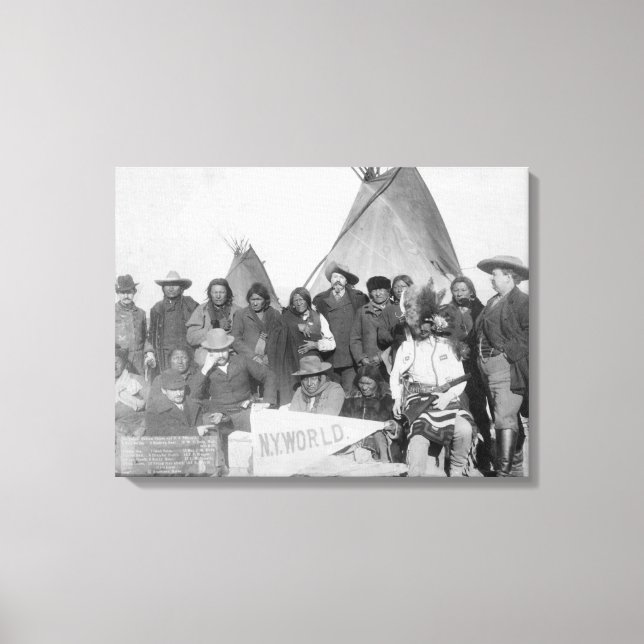 Toile Hommes blancs (dont Buffalo Bill) et Lakota (Recto)