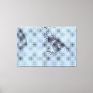 Toile Honest Black&Blue Halftone Effet Femme Aperçu