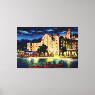 Toile Honolulu Hawaii Royal Hawaiian Hotel at Night