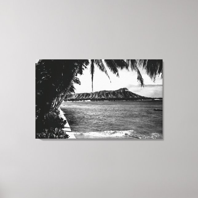 Toile Honolulu, Hawaii - Vue de Diamond Head (Recto)
