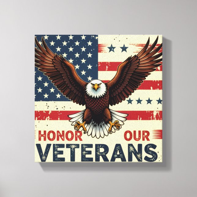 Toile Honor Our Veteran Stretched Canvas Print (Recto)