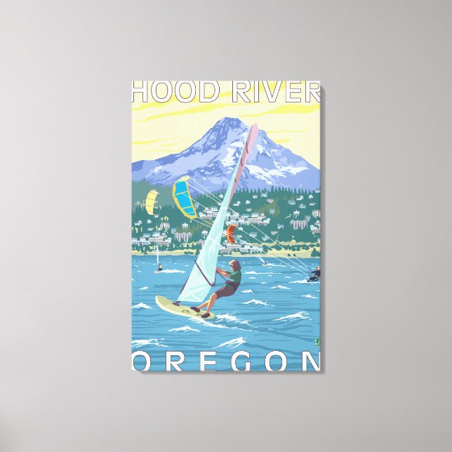 Toile Hood River, ORWind Surfers & Kite Boarders (Recto)