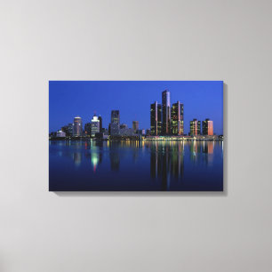 Toile Horizon de Detroit la nuit