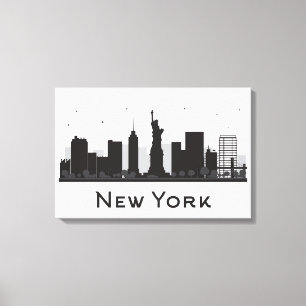 Toile Horizon de New York City   noir et blanc