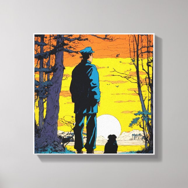 Toile Horizon d'or Coucher de soleil à couper le souffle (Recto)