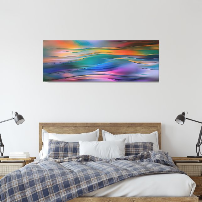 Toile "Horizons fluides" Art Abstrait contemporain (Insitu(Chambre))