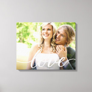 Toile Horizontal Nouveaux mariés Mariage Photo Love scri