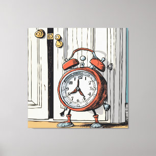 Toile Horloge d'alarme pivotante - Porte Whimsical