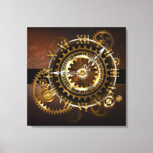 Toile Horloge Steampunk avec des engrenages anciens