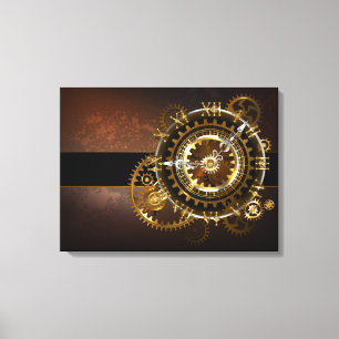 Toile Horloge Steampunk avec des engrenages anciens