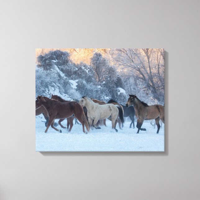 Toile Horse Drive in Winter on Hideout Ranch (Recto)