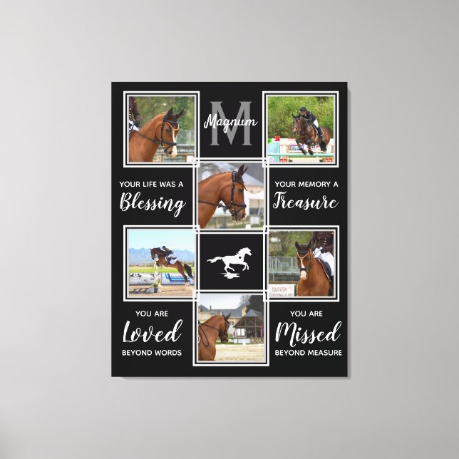 Toile Horse Memorial Black 6 Photo Collage (Recto)