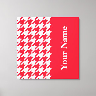 Toile Houndstooth élégant en géranium