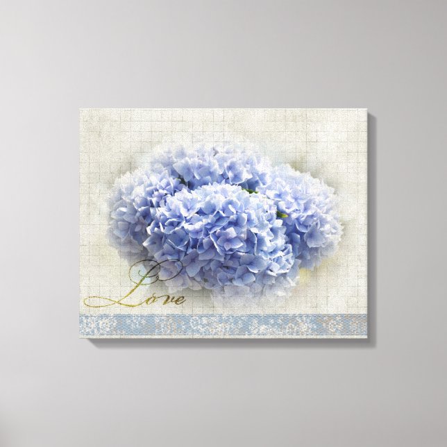 Toile Hydrangeas bleu romantique (Recto)