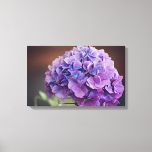 Toile Hydrangées violettes dans un bocal de Mason