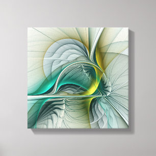 Toile Hypnotique Abstrait Golden Turquoise Turquoise Fra