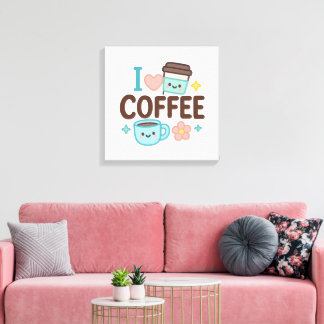 Toile I Love Coffee Cute Kawaii Sticker – Adorable Coffe