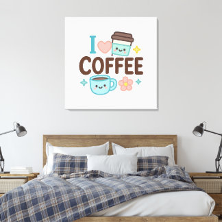Toile I Love Coffee Cute Kawaii Sticker – Adorable Coffe
